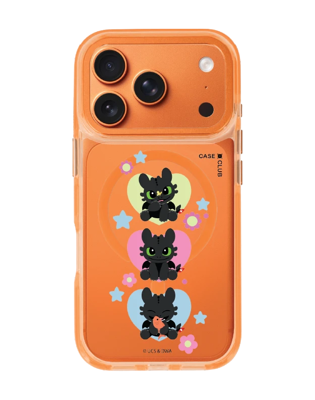 เคสใสสีส้ม iphone 17 pro magsafe httyd เขี้ยวกุดเรียงสาม