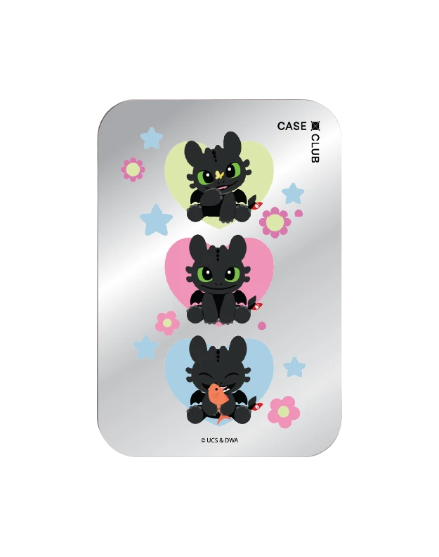 magnetic mirror cardholder stand httyd toothless trio