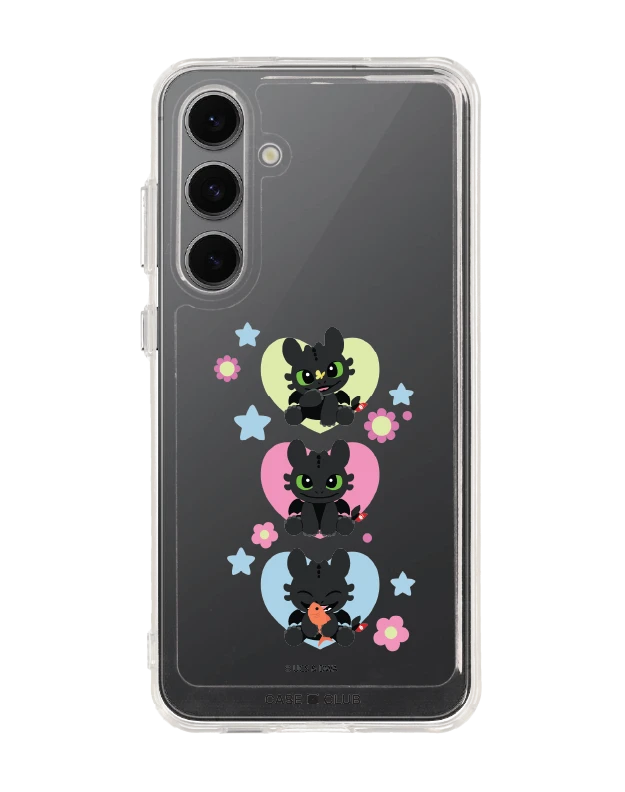 samsung galaxy s24 fe clear case httyd toothless trio