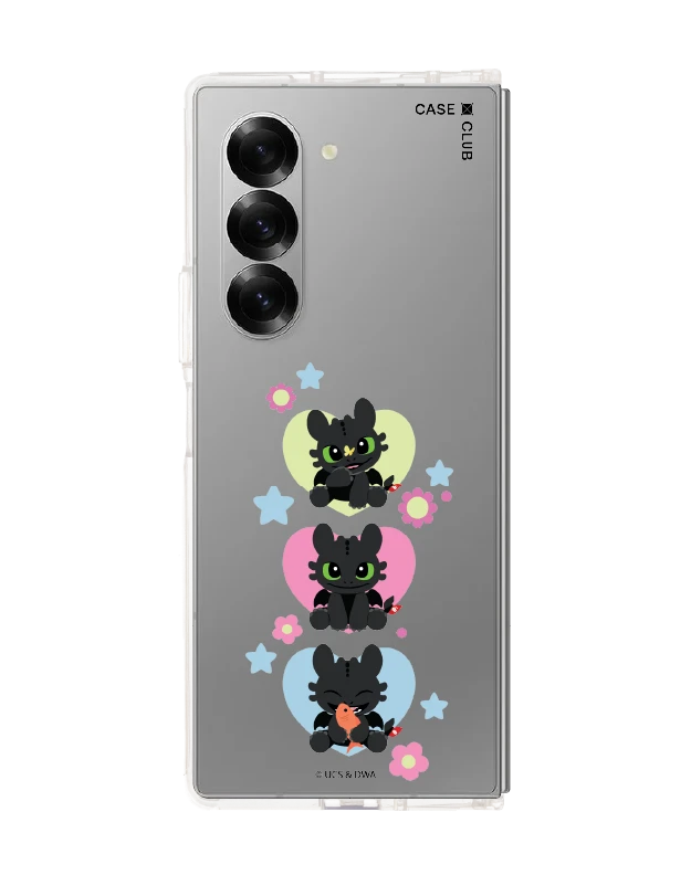 samsung galaxy z fold 6 clear case httyd toothless trio