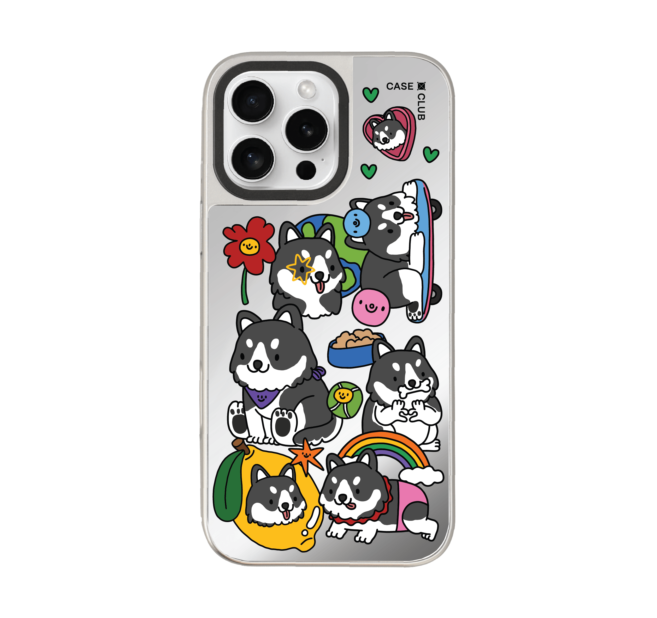 เคสกระจก iPhone 16 Pro Max MagSafe ฮัสกี้รอบโลก