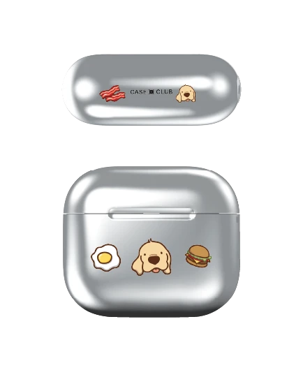 เคสสีเงิน airpods รุ่น 3 huto breakfast