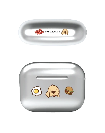 เคสสีเงิน airpods pro 3 huto breakfast