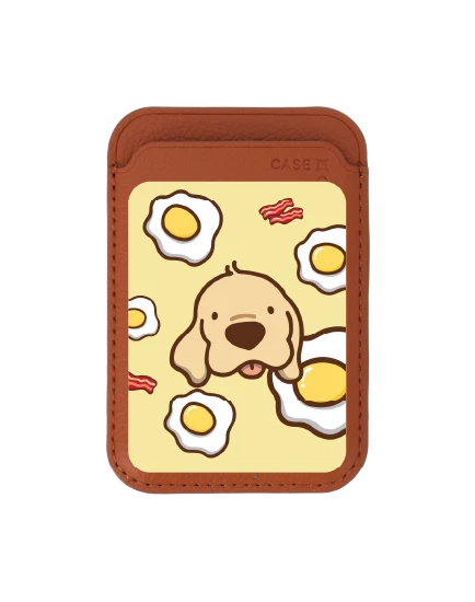 กระเป๋าใส่บัตร magsafe น้ำตาล huto breakfast