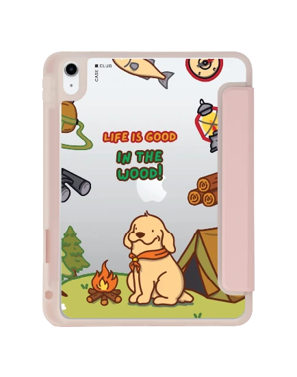 เคสใส ipad gen 10th/11th 2025 สีชมพู huto camping