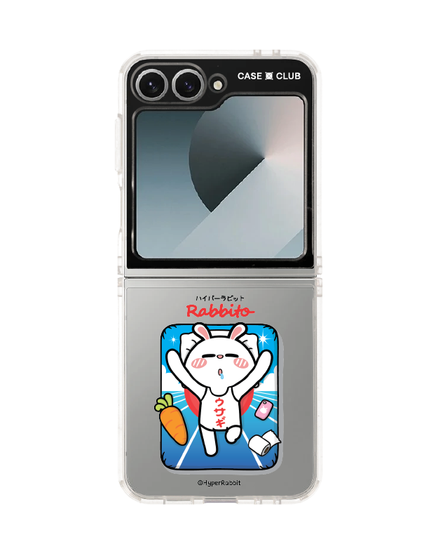 samsung galaxy z flip 6 clear case hyper rabbit rabbito