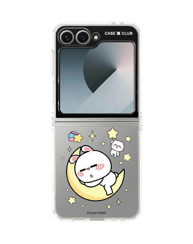 samsung galaxy z flip 6 clear case hyper rabbit the moon