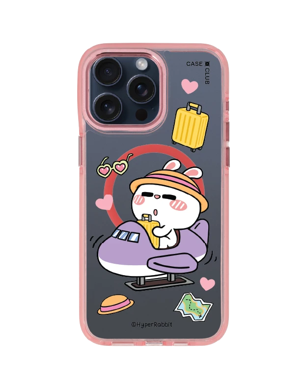 iphone 15 pro max clear pink magsafe hyper rabbit travel