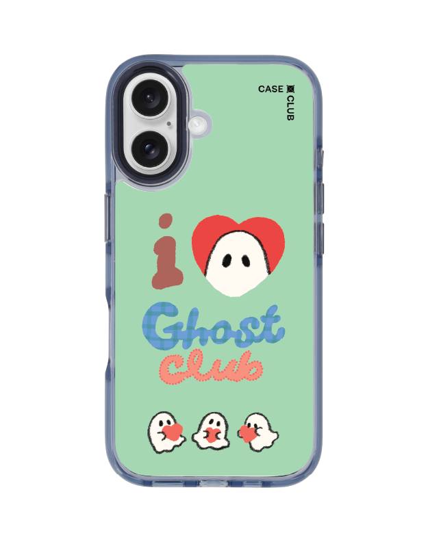 iPhone 16 Clear Blue MagSafe Ghost Club ฉันรักสีเขียว