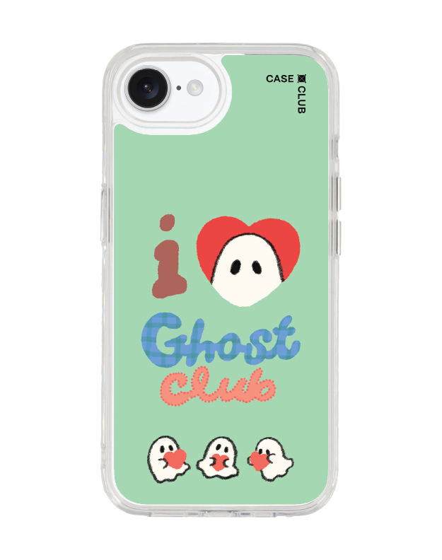 เคสใส iPhone 16e MagSafe Ghost Club ฉันรักสีเขียว