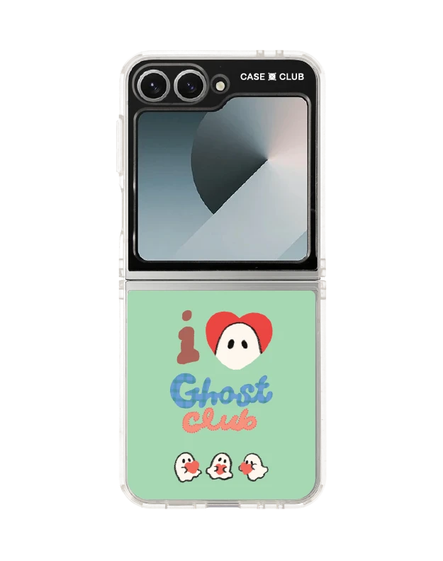 เคสใส samsung galaxy z flip 6 ghost club ชมรมคนรักผีน้อยสีเขียว