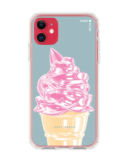 เคสใส iphone 11 ไอศกรีมซอฟต์เสิร์ฟชมพู