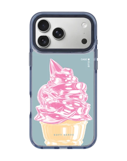 เคสใส iphone 17 pro max magsafe สีฟ้า ไอศกรีมซอฟต์เสิร์ฟชมพู