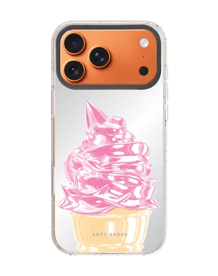 เคสกระจกใส iphone 17 pro max mirror magsafe ไอศกรีมซอฟต์เสิร์ฟชมพู