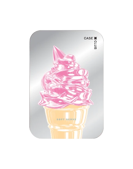 ที่เก็บบัตร magsafe กระจกมีขาตั้งในตัว ไอศกรีมซอฟต์เสิร์ฟชมพู