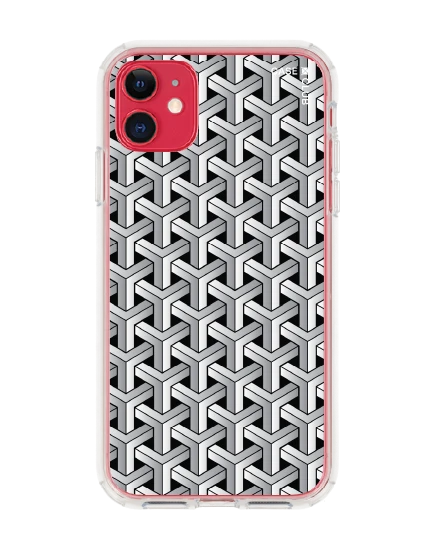 เคสใส iphone 11 แพทเทิร์นสอดประสานขาวดำ