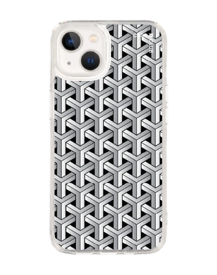 เคสใส iphone 13 magsafe แพทเทิร์นสอดประสานขาวดำ