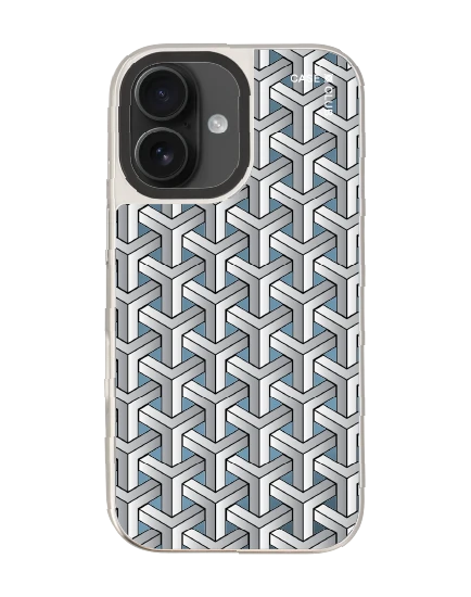 เคสกระจก iphone 16 magsafe แพทเทิร์นสอดประสานขาวดำ