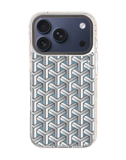 เคสกระจกใส iphone 17 pro mirror magsafe แพทเทิร์นสอดประสานขาวดำ