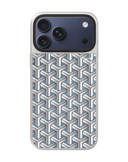 เคสกระจก iphone 17 pro max magsafe แพทเทิร์นสอดประสานขาวดำ