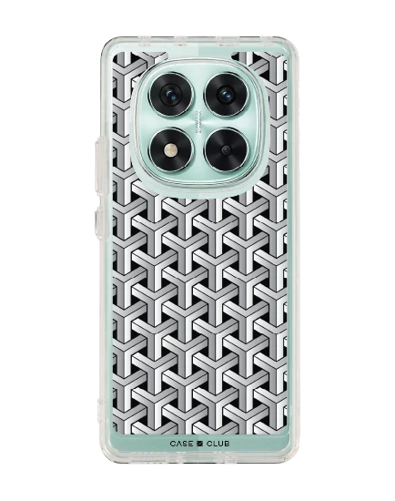 เคสใส redmi note 14 pro แพทเทิร์นสอดประสานขาวดำ