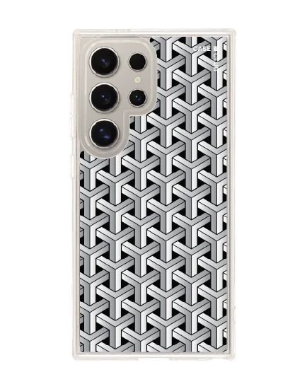 เคสใส samsung s24 ultra magsafe แพทเทิร์นสอดประสานขาวดำ