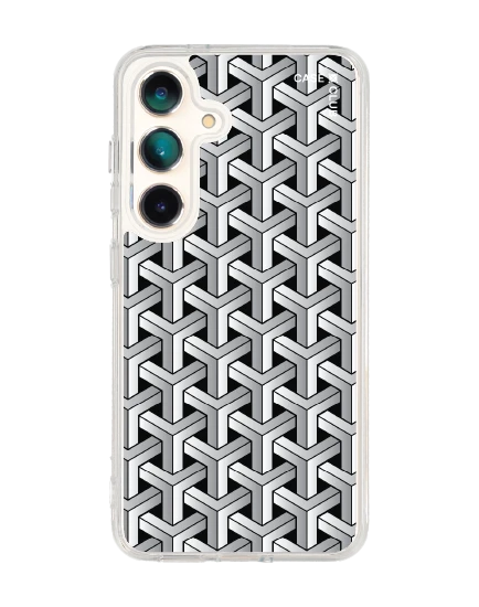 เคสใส samsung galaxy s25 magsafe แพทเทิร์นสอดประสานขาวดำ