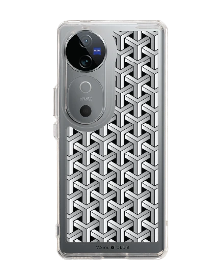 เคสใส vivo v40 5g แพทเทิร์นสอดประสานขาวดำ