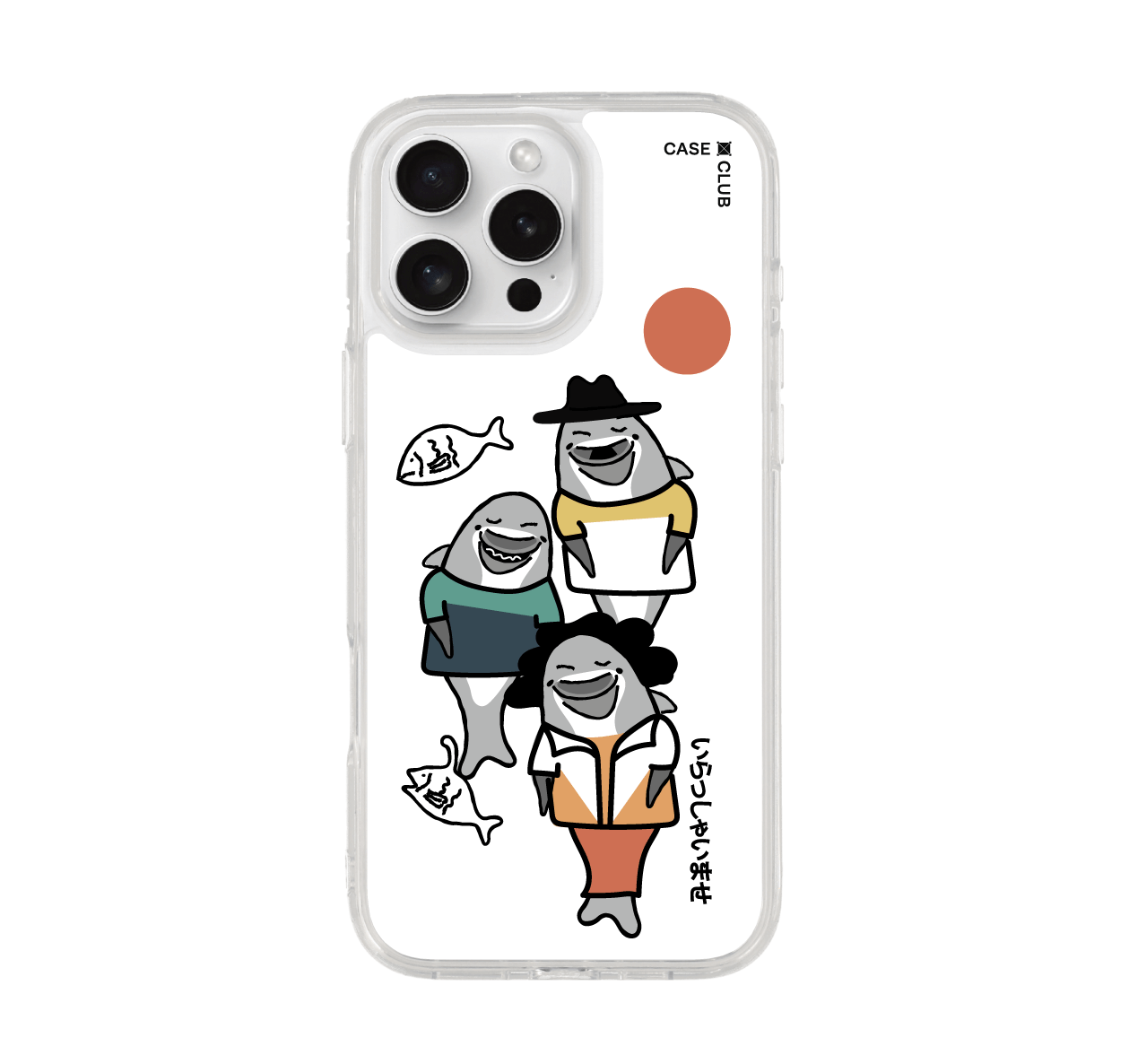 iPhone 16 Pro Max Clear Case Japanese Dolphin