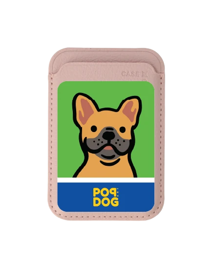 กระเป๋าใส่บัตร magsafe ชมพูอ่อน join the club เฟรนช์ บูลด็อก