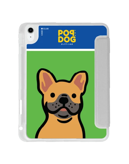 ipad gen 10th/11th 2025 clear grey join the club french bull dog