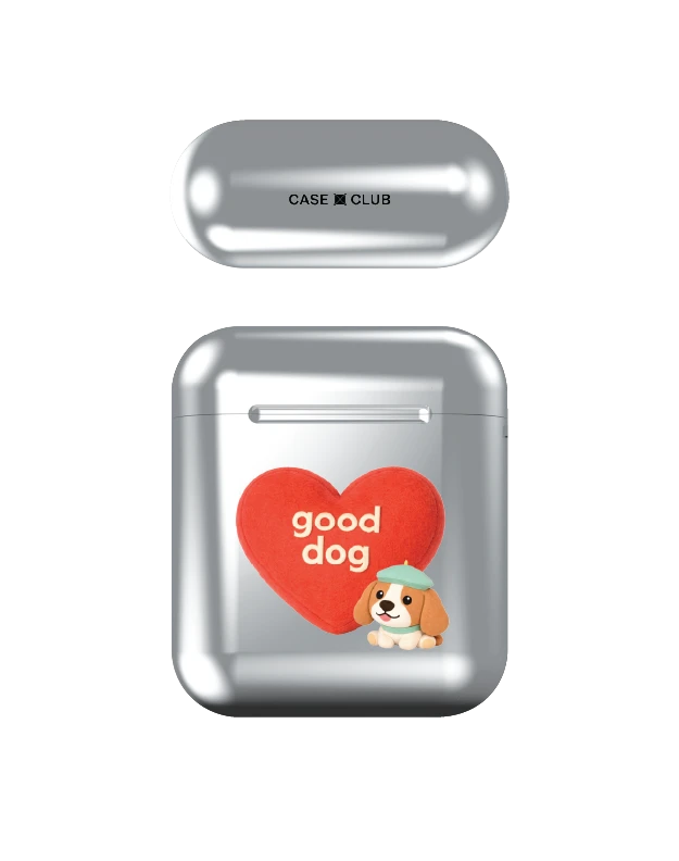 airpods (1/2 gen) silver case join the club heartful beagle