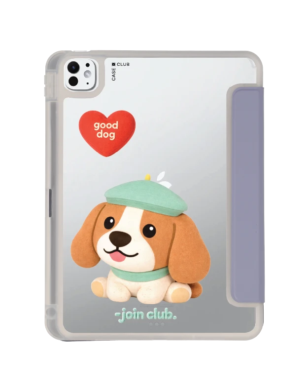 ipad pro 11" (2024) clear purple join the club heartful beagle