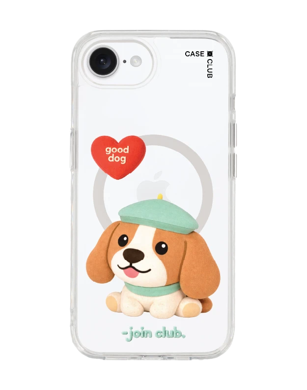 iphone 16e/17e clear case magsafe join the club heartful beagle