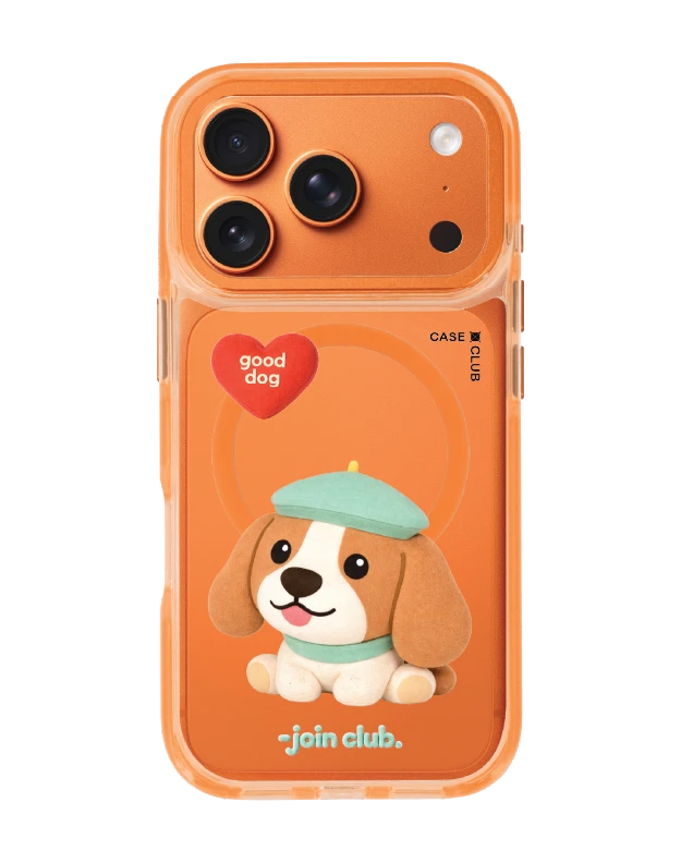 iphone 17 pro clear orange magsafe join the club heartful beagle
