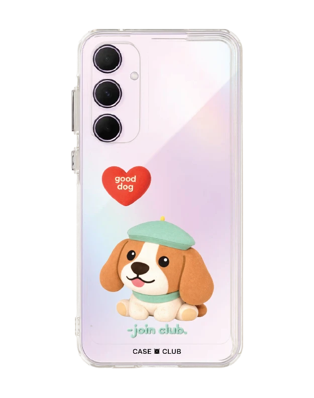 samsung galaxy a55 clear case join the club heartful beagle