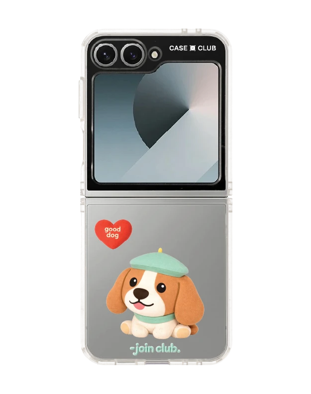samsung galaxy z flip 6 clear case join the club heartful beagle
