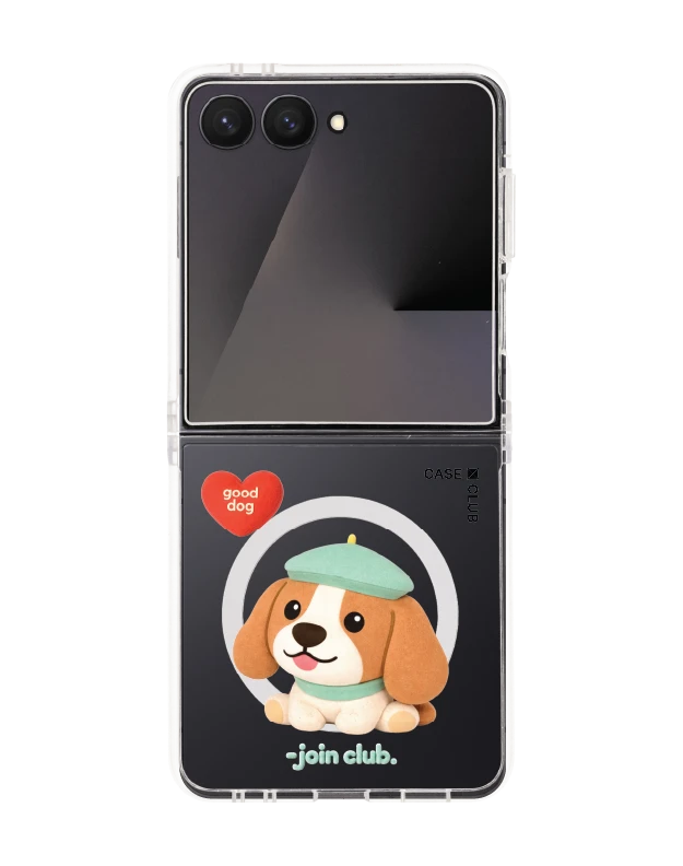 samsung galaxy z flip 7 clear magsafe join the club heartful beagle