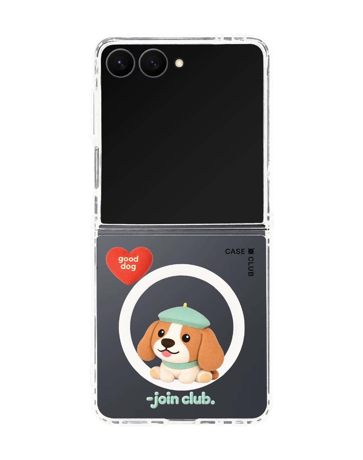samsung galaxy z flip 8 clear magsafe join the club heartful beagle