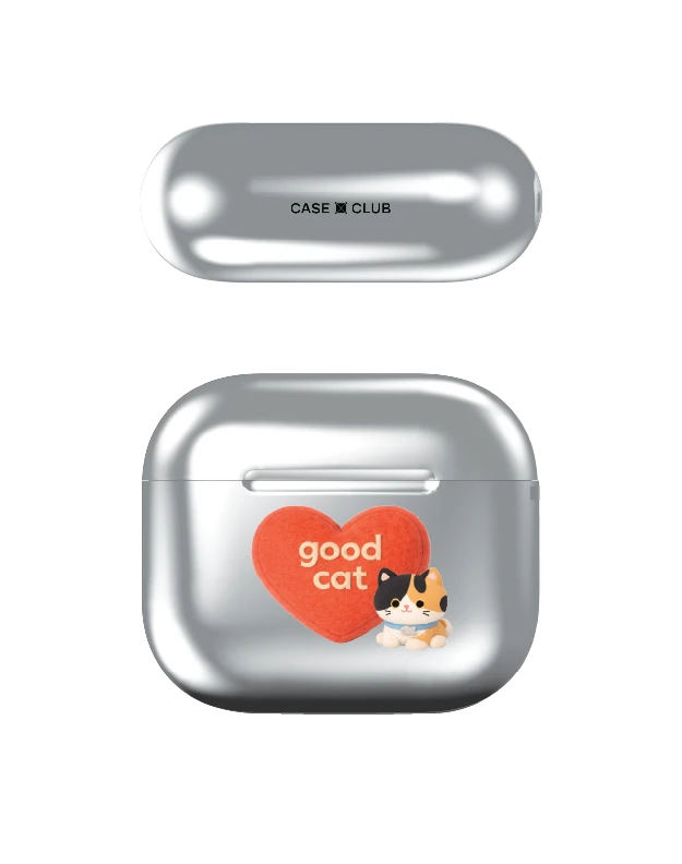 airpods (3 gen) silver case join the club heartful calico cat