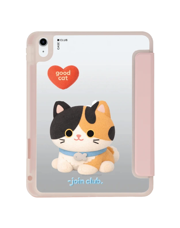 เคสใส ipad gen 10th/11th 2025 สีชมพู join the club heartful แมวสามสี