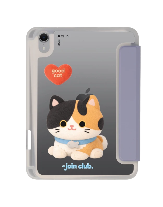 เคสใส ipad mini 7 สีม่วง join the club heartful แมวสามสี