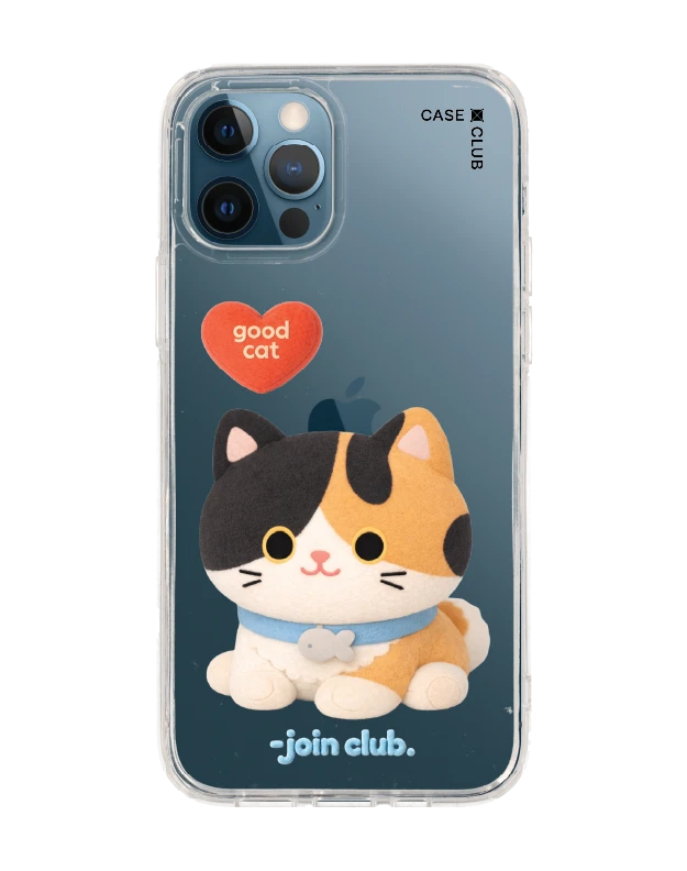เคสใส iphone 12/12 pro join the club heartful แมวสามสี