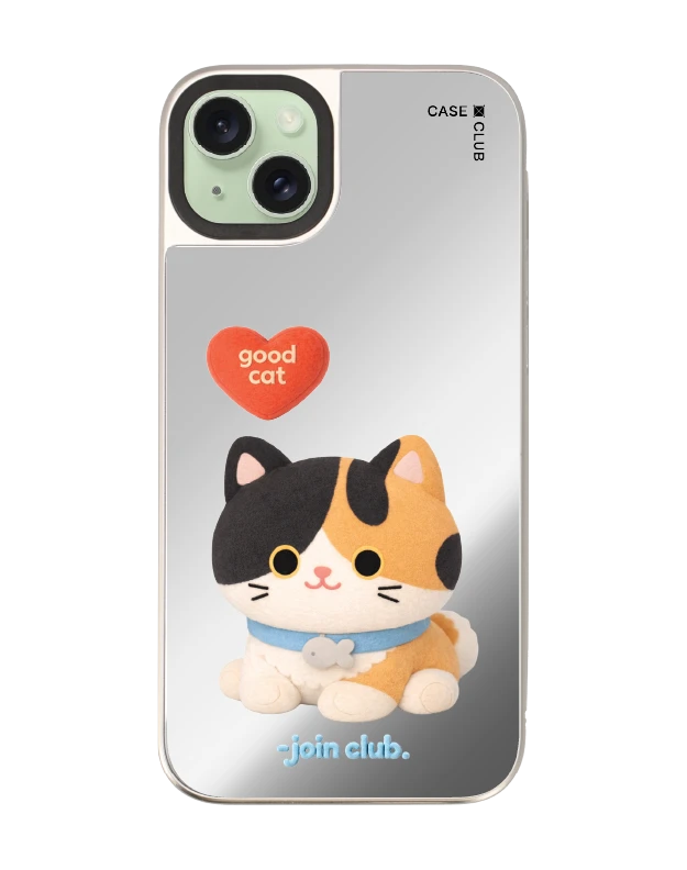 iphone 15 plus mirror magsafe join the club heartful calico cat