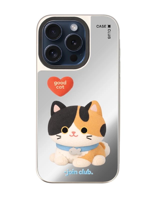 iphone 15 pro mirror magsafe join the club heartful calico cat