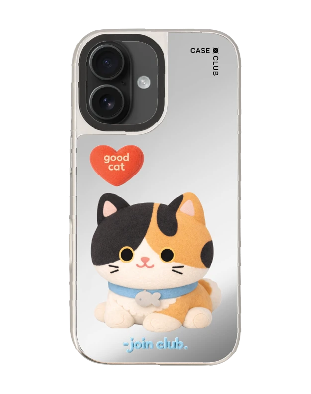 iphone 16 mirror case magsafe join the club heartful calico cat