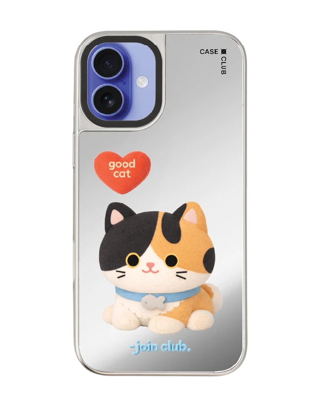 iphone 16 plus mirror case magsafe join the club heartful calico cat