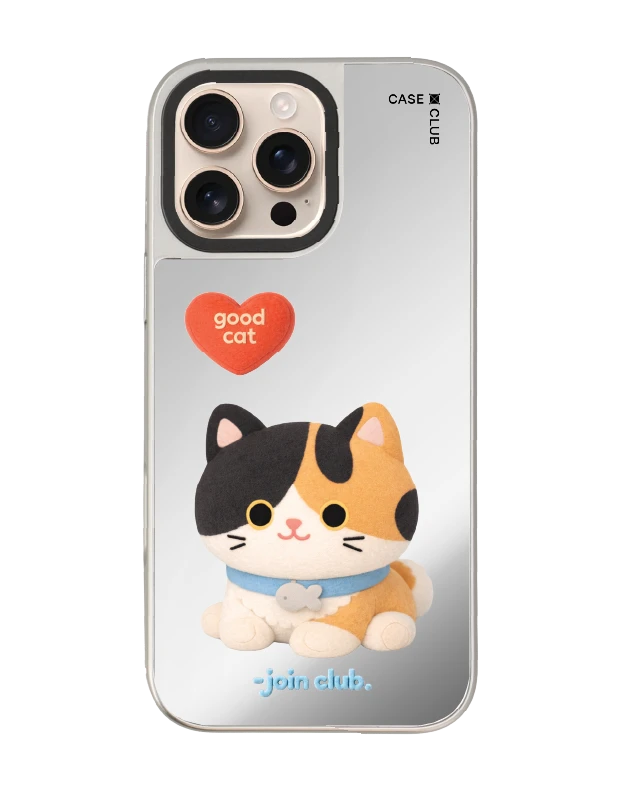 iphone 16 pro max mirror case magsafe join the club heartful calico cat