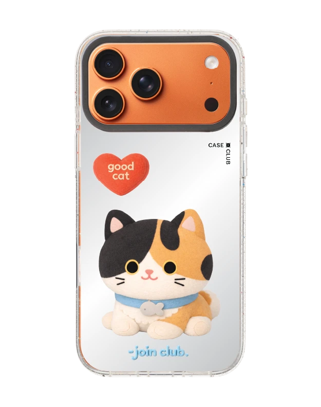 iphone 17 pro max clear mirror magsafe join the club heartful calico cat