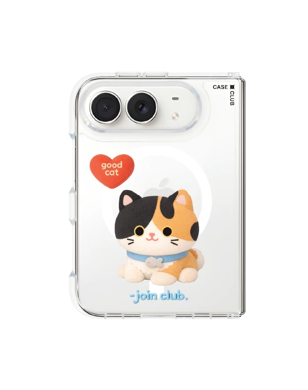 iphone duo clear magsafe join the club heartful calico cat